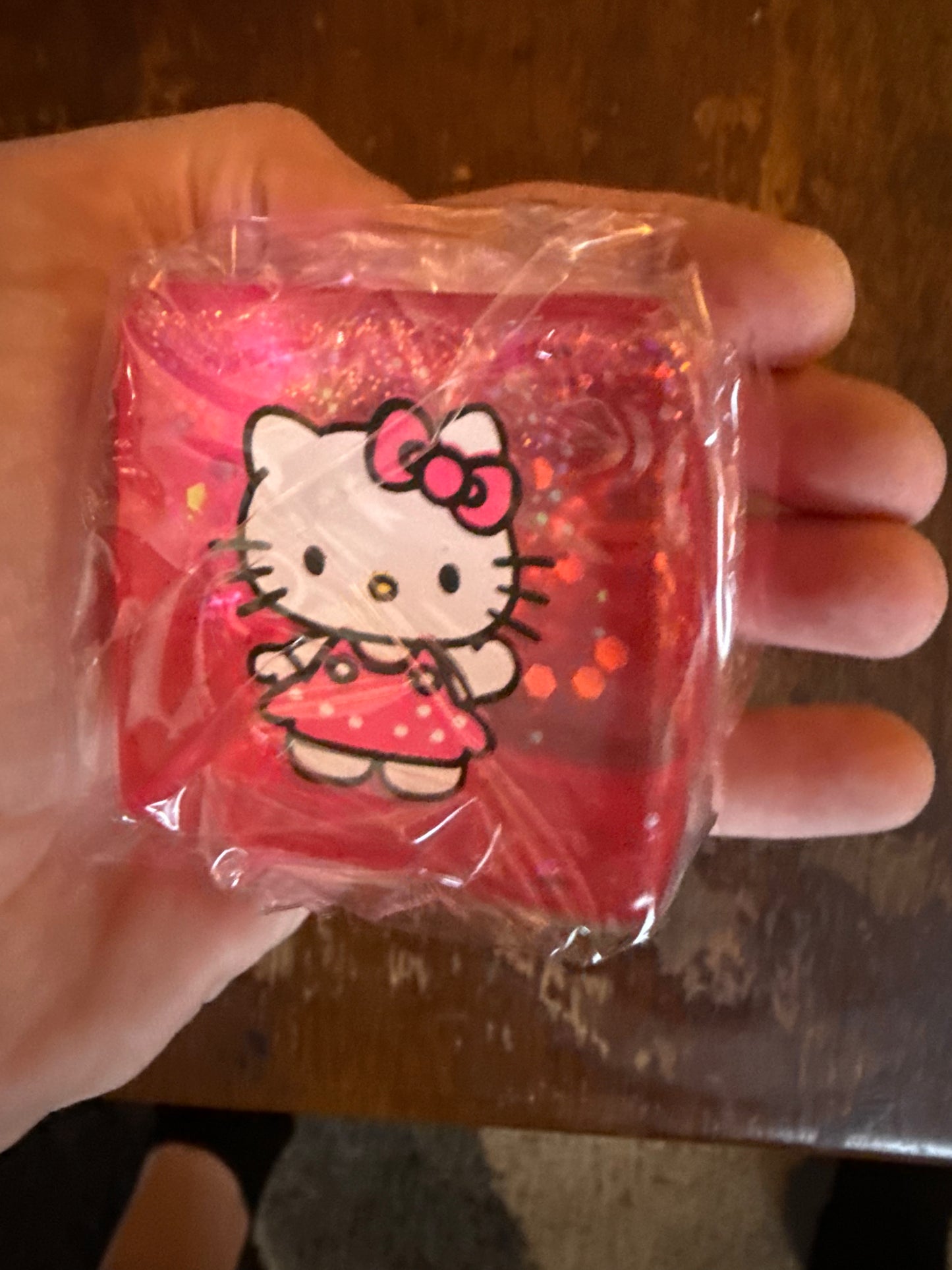 Generic Hello Kitty Glitter Squishy Cube